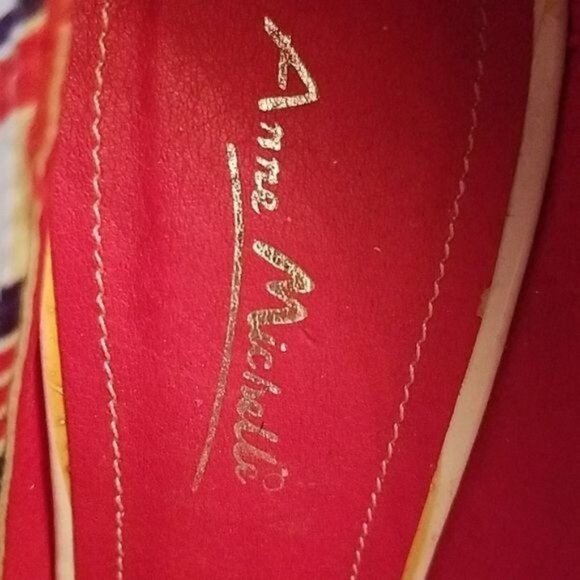 Anne Michelle Heels Shoes Peep Toe Pumps STILETTO Strip Women's WOMAN'S Size 5½ - Picture 6 of 14